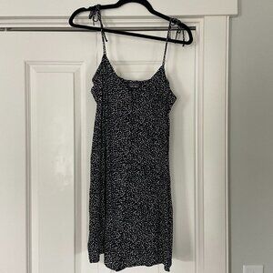 & Other Stories B&W Polkadot Tie Shoulder Mini Dress US 8 / EU 40